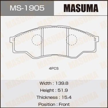 Masuma MS-1905 Колодки тормозные дисковые | перед | - 1