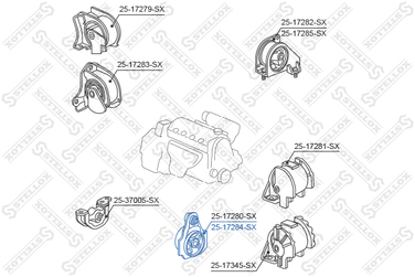 Stellox 25-17284-SX Подушка двигателя передняя левая Honda - 1