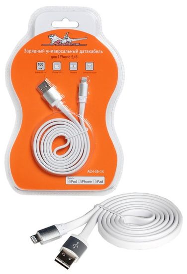 AIRLINE ACH-I6-14 Снят с производства Зарядный универсальный датакабель для IPhone 5/ - 1