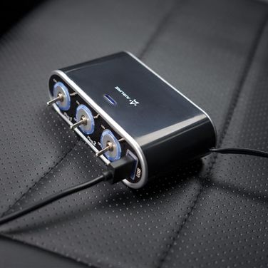AIRLINE ASP-3S-15 Прикуриватель-разветвитель 3 гнезда 5А + USB 1A, с выключателями нагрузк - 8