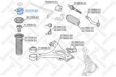 Stellox 12-17154-SX Опора амортизатора переднего Honda - 2