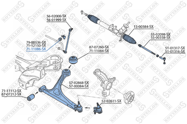Stellox 71-11086-SX Втулка стабилизатора переднего d23 Audi | прав/лев | - 3