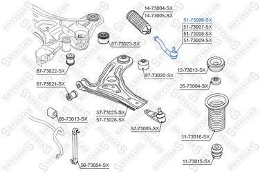 Stellox 5173006SX Наконечник рулевой левый с г/у Daewoo k | перед | - 3