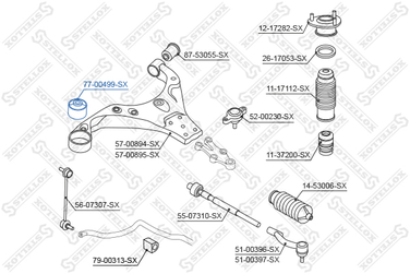 Stellox 77-00499-SX Сайлентблок рычага пер. Hyundai | перед прав/лев | - 1