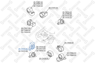 Stellox 25-17472-SX Подушка двигателя передняя Mitsubishi c - 1