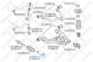 Stellox 51-53005-SX Наконечник рулевой левый KIA Sorento 02 - 1