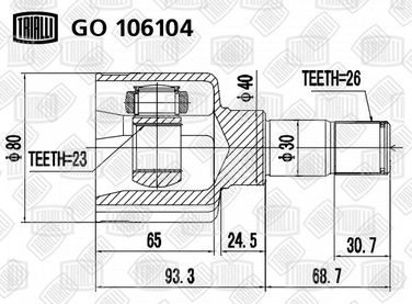Trialli GO 106104 Шрус внутр. лев. для а/м Ford Focus II (05-)/C-Max (03-) 2.0i MT | перед лев | - 1