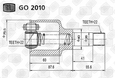 Trialli GO 2010 Шрус внутр. лев. для а/м Peugeot 206 (98-) | перед лев | - 1