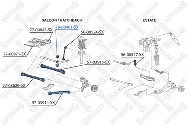 Stellox 79-00461-SX Втулка стабилизатора заднего d20 Ford | прав/лев | - 2