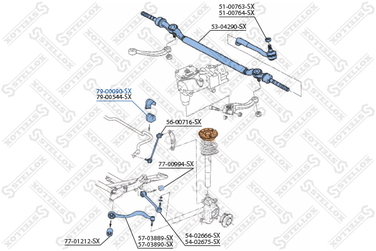 Stellox 79-00090-SX Втулка стабилизатора переднего d22.5 BM | прав/лев | - 2