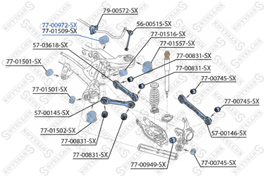 Stellox 77-00972-SX С/б редуктора зад. BMW 3 E46 1.6i-3.0i/D | лев | - 2