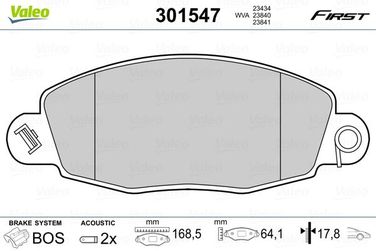 Valeo 301547 Колодки тормозные дисковые | Перед | - 1