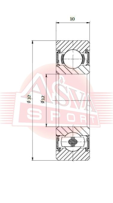 Asva AB123210 Снят с производства Подшипник универсальный - 2
