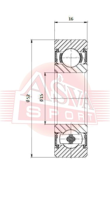 Asva AB155216 Подшипник универсальный - 2