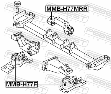 Febest MMB-H77F Сайлентблок подушки двигателя (гидравлический) | перед | - 2