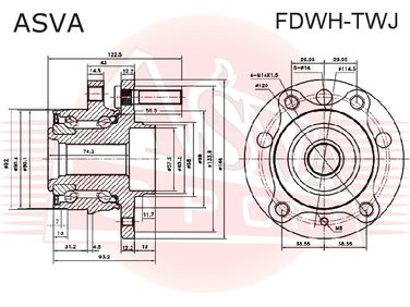 Asva FDWH-TWJ Ступица колеса | перед/зад прав/лев | - 2