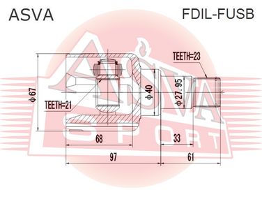 Asva FDIL-FUSB Шрус внутренний | перед лев | - 2