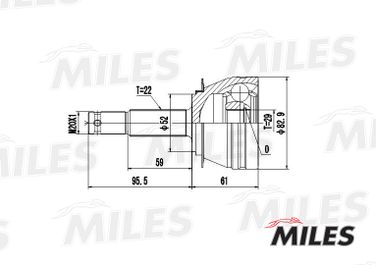 Miles GA20082 Шрус daewoo nexia 1.5 нар. - 3