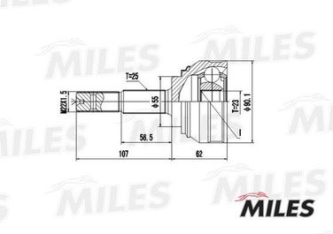 Miles GA20334 Шрус nissan sunny 1.6 90-95 нар. - 1