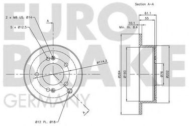 EUROBRAKE 5815203414 Диск тормозной - 2
