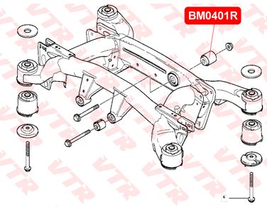 VTR BM0401R Сайлентблок балки задней подвески, внутренний - 2