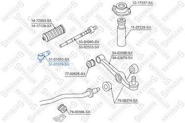 Stellox 51-01079-SX Наконечник рулевой правый Daihatsu Cuor - 3