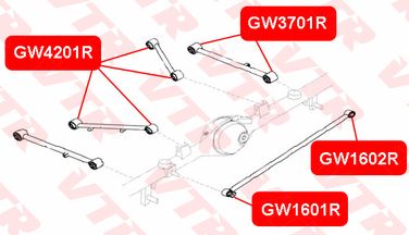 VTR GW3701RP Полиуретановая втулка реактивной штанги задней подвески - 2