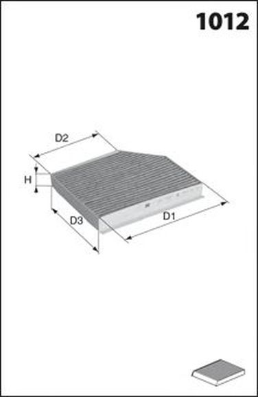 MECAFILTER EKR7335 Фильтр салона угольный - 1