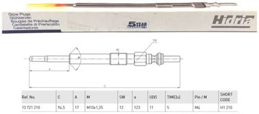 HIDRIA H1 210 Свеча накаливания - 2