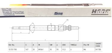 HIDRIA H1 705 Свеча накаливания - 2