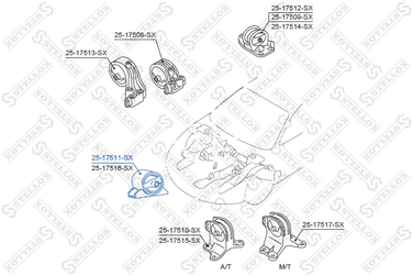 Stellox 25-17511-SX Подушка двигателя передняя Mitsubishi g - 1