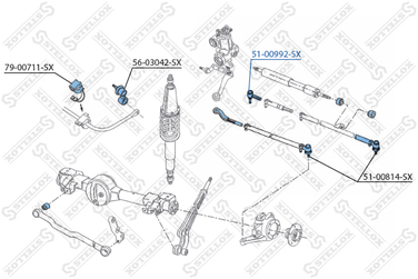 Stellox 51-00992-SX Наконечник рулевой правый Rover Defende | перед | - 3