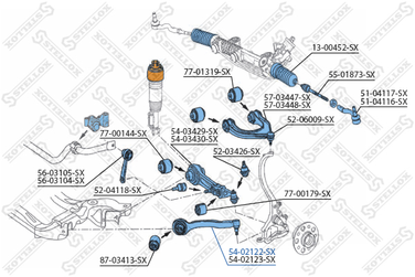 Stellox 54-02122-SX Рычаг нижн. л. MB w211/s211/r230 all 01> | перед лев | - 3
