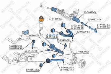 Stellox 54-03429-SX Рычаг нижн. л. MB w211/s211/c219 all 02> | перед лев | - 3