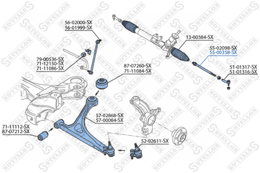 Stellox 55-00358-SX Осевой шарнир, рулевая тяга | перед | - 1