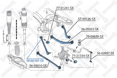 Stellox 56-05107-SX Рычаг поперечн. зад. MB w220 all 98-05/ | прав/лев | - 3