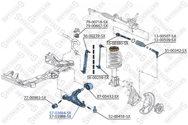 Stellox 57-03884-SX Рычаг лев. Opel Insignia all 08> | перед | - 1