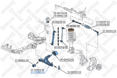 Stellox 57-03988-SX Рычаг прав. Opel Insignia all 08> | перед | - 1