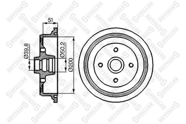 Stellox 6025-4720-SX Барабан торм. Audi 80 1.6-1.9d 86-91 | зад | - 1