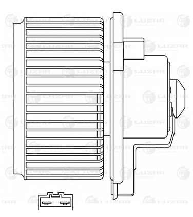 Luzar LFh 1950 Э/вентилятор отоп. для а/м Toyota Land Cruiser 100 (98-) - 2