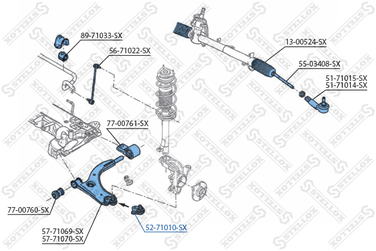 Stellox 52-71010-SX Шар. опора л.+п. Mazda 2 DY all 03> | перед прав | - 3