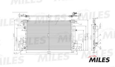 Miles ACCB007 Конденсер mitsubishi lancer / outlander 1.5-2.4/2.2d 07- - 3