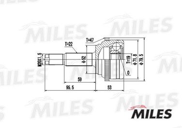 Miles GA20043 Шрус chevrolet aveo 1.2 03- нар. - 1