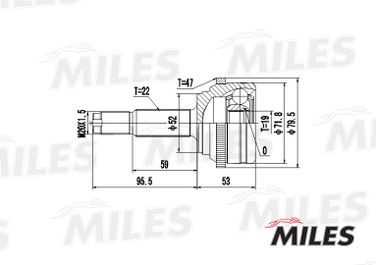 Miles GA20043 Шрус chevrolet aveo 1.2 03- нар. - 3