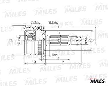 Miles GA20165 Шрус hyundai getz 1.3-1.6 02- нар.(ABS) - 3
