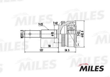 Miles GA20291 Шрус nissan almera n15/sunny 1.4-2.0d 90-00 нар. (abs) - 1