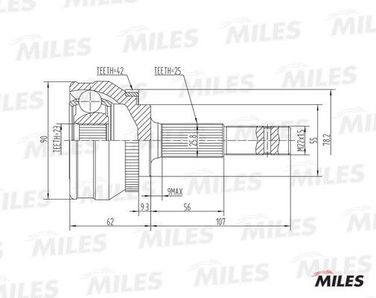 Miles GA20336 Шрус nissan sunny 1.6-2.0 90-95 нар.(ABS) - 1