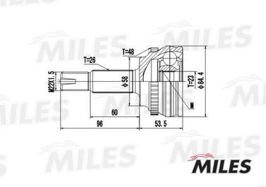 Miles GA20473 Шрус toyota corolla 1.3 92-97 нар. (abs) - 1