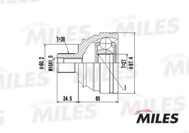 Miles GA20528 Шрус VW T4 1.9d-2.8 90-03 нар. - 1