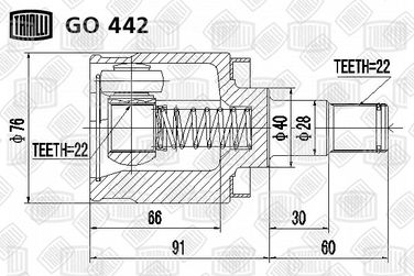 Trialli GO 442 Шрус внутр. для а/м ЗАЗ 1102 - 1